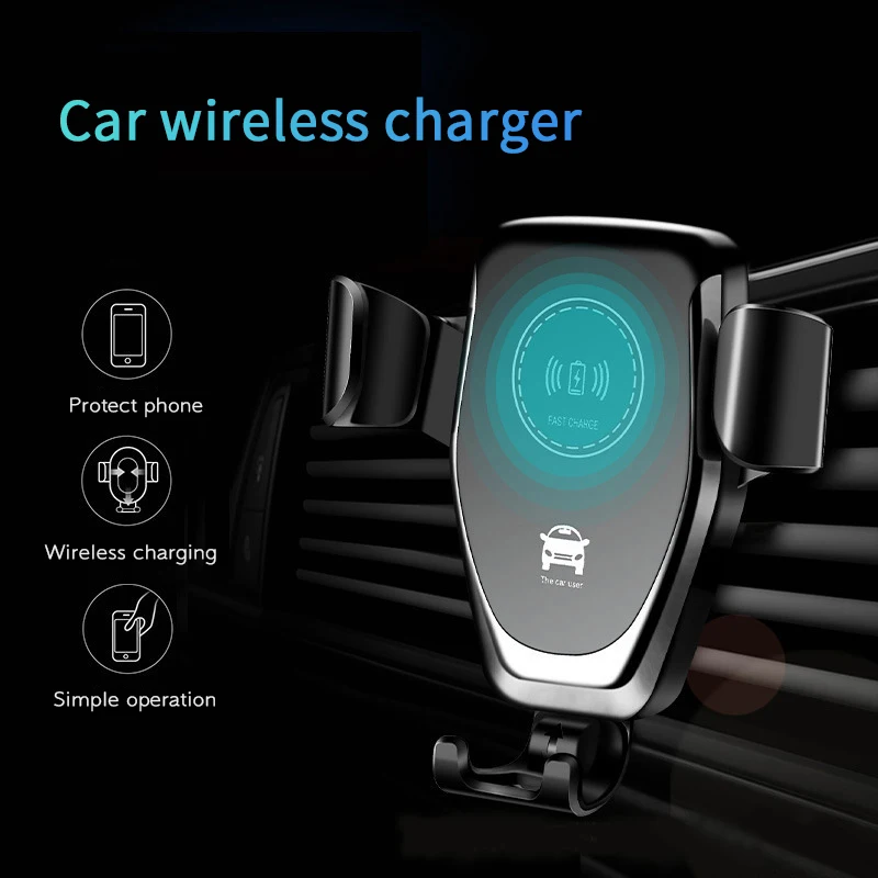 
Automatic Clamping Gravity Qi Wireless Car Charger Mount 10W Fast Charging Phone Holder Smart Sensor Charger For Samsung Iphone 