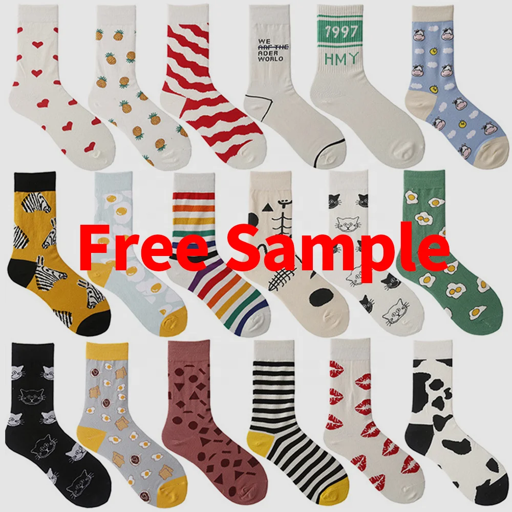 No minimum requirement unisex crew socks OEM personalized design customize your own colorful socks for men and women