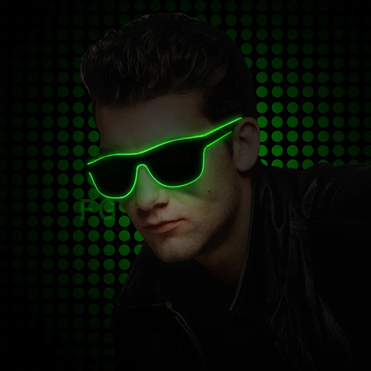 EL Wire sunglasses short cable wire flashing light up led party glasses