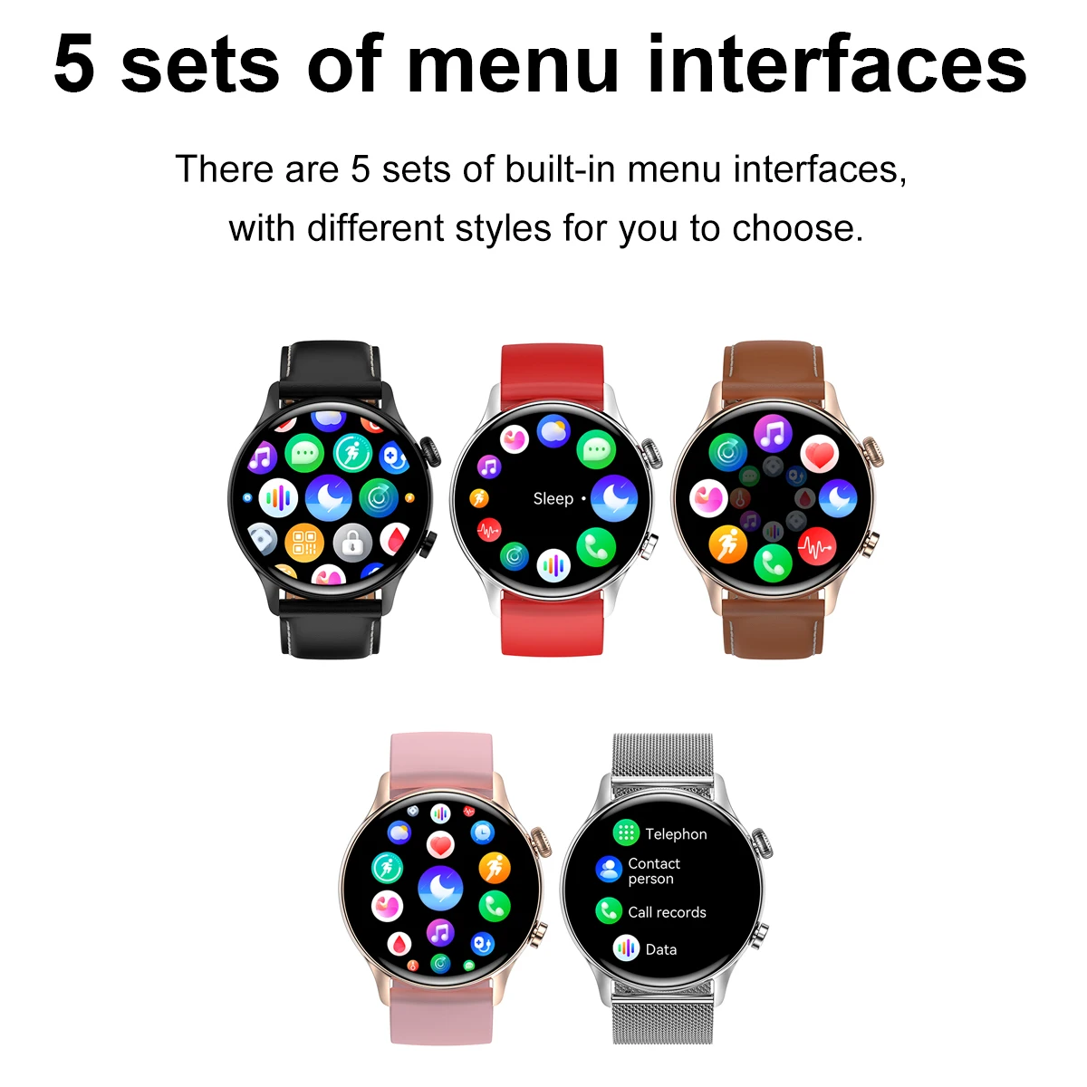 Interwatch 2023 NEW Android OS IP68 black AMOLED 1.36 inch full screen touch magnetic charging music control smart watch 2022
