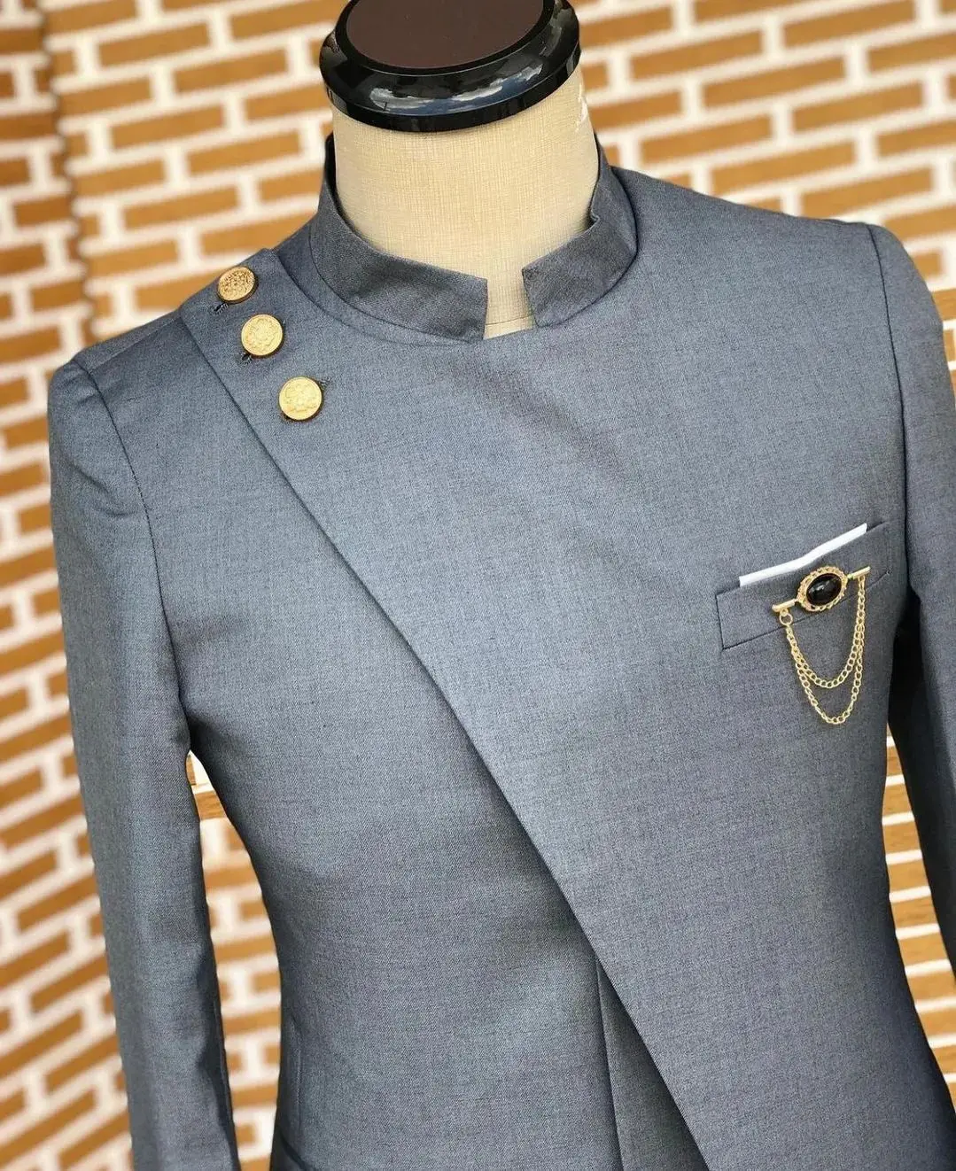 Made to Measure Men Elegant Luxury Indian Designer Groom Wear Indowestern Sherwani Prince Suit