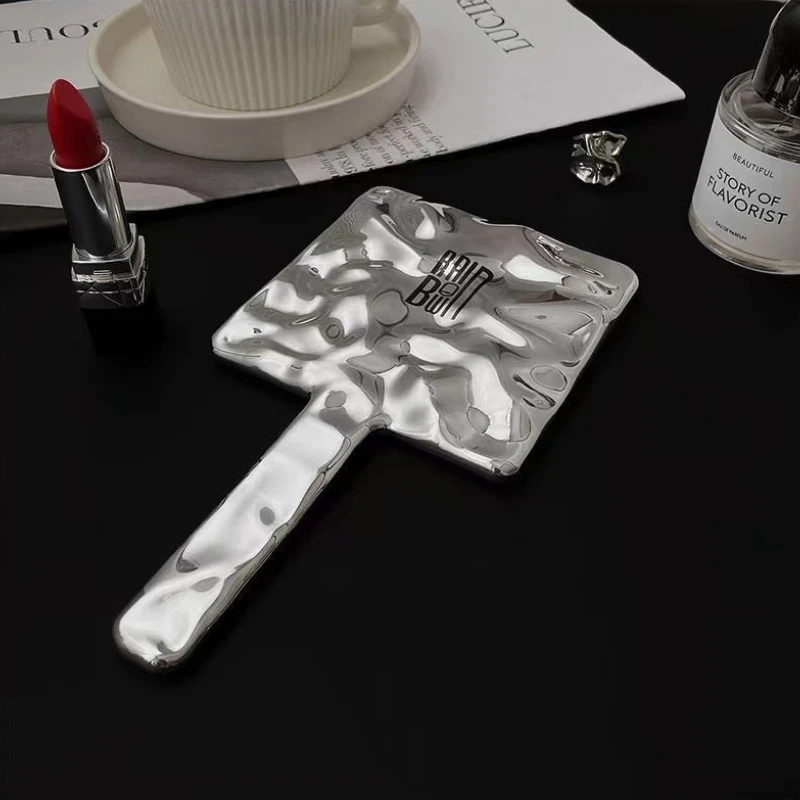 Hand Mirror Pocket Logo Wholesale Small Handheld Custom Cosmetic Vanity Makeup Mirrors Metal Personalized Silver OPP Bags Square