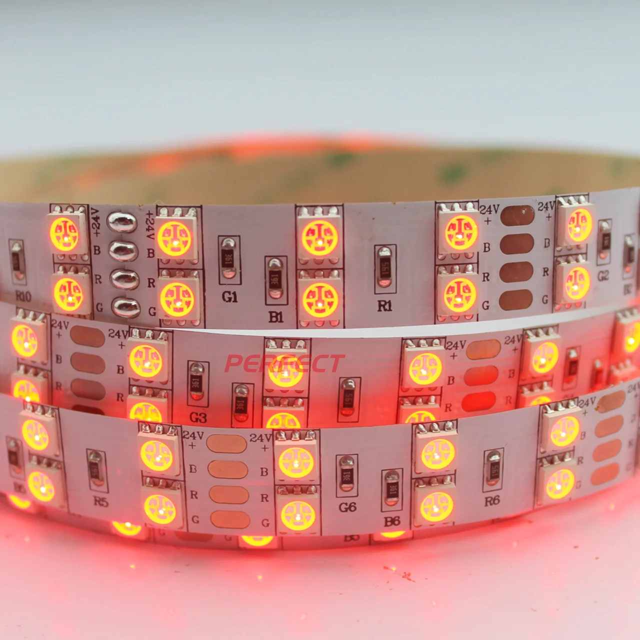  Высокая мощность 28 8 Вт/м двухрядная SMD 5050 RGB 120 светодиодов на метр 50 мм режущая Светодиодная