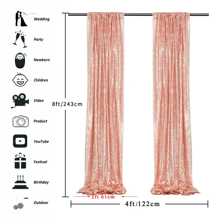 Sequin Curtain Backdrop Wedding Glitter Curtain Party Decoration Fantasy Wedding Drapes