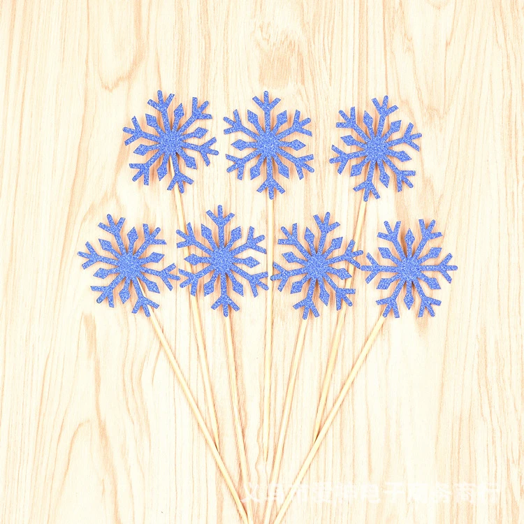 Snow Shape Birthday Cake Card Plug-in Baking Decoration Insert Card