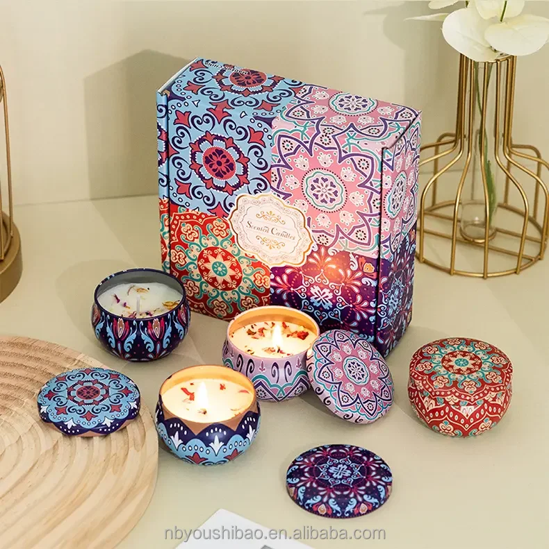 80G 4 Pack Tin scented candle gift set luxury candles soy wax and fragrance