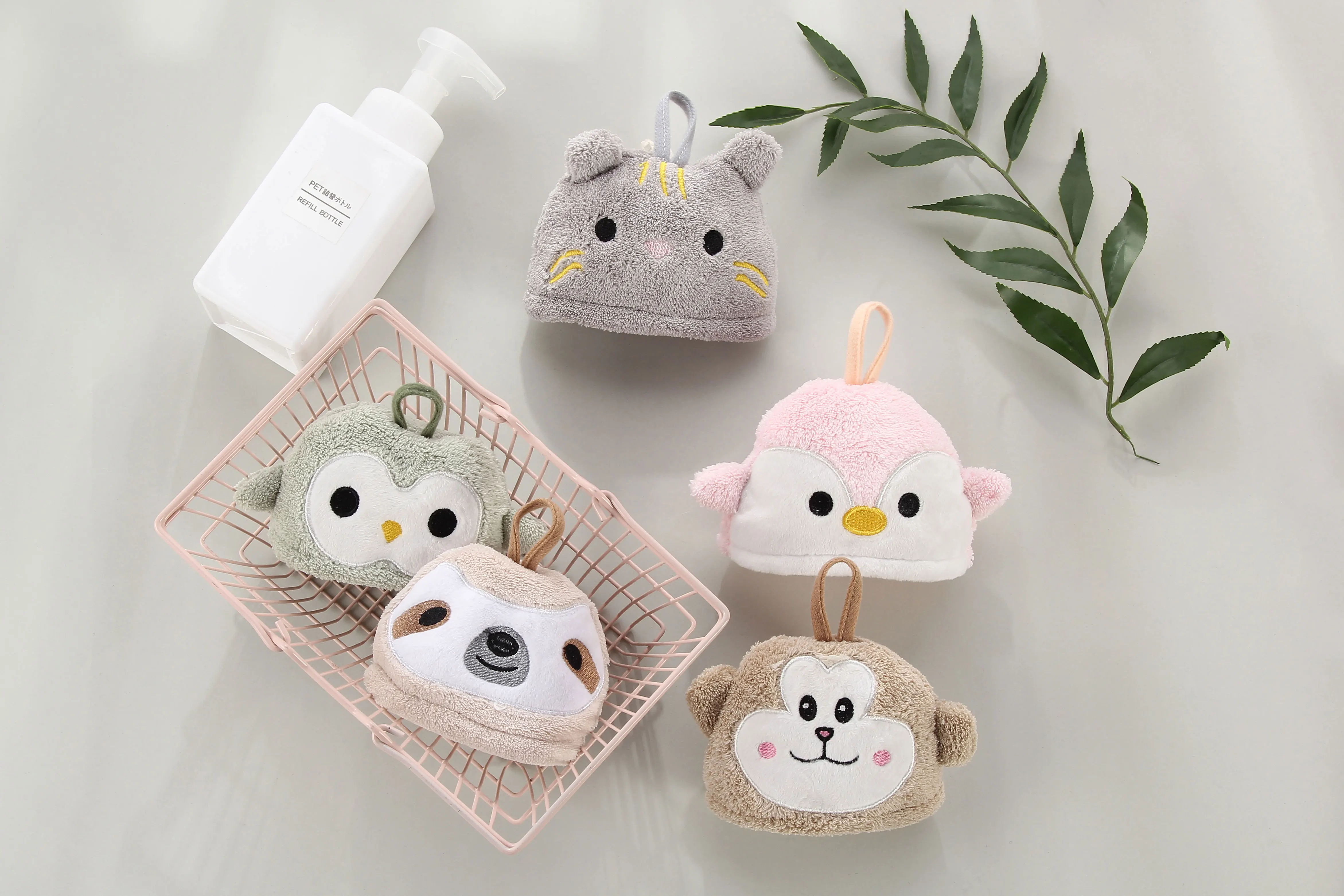 Полотенце для рук с мультяшной вышивкой животных, быстро сохнет, мягкая ткань для очистки, впитывающее кухонное полотенце для рук