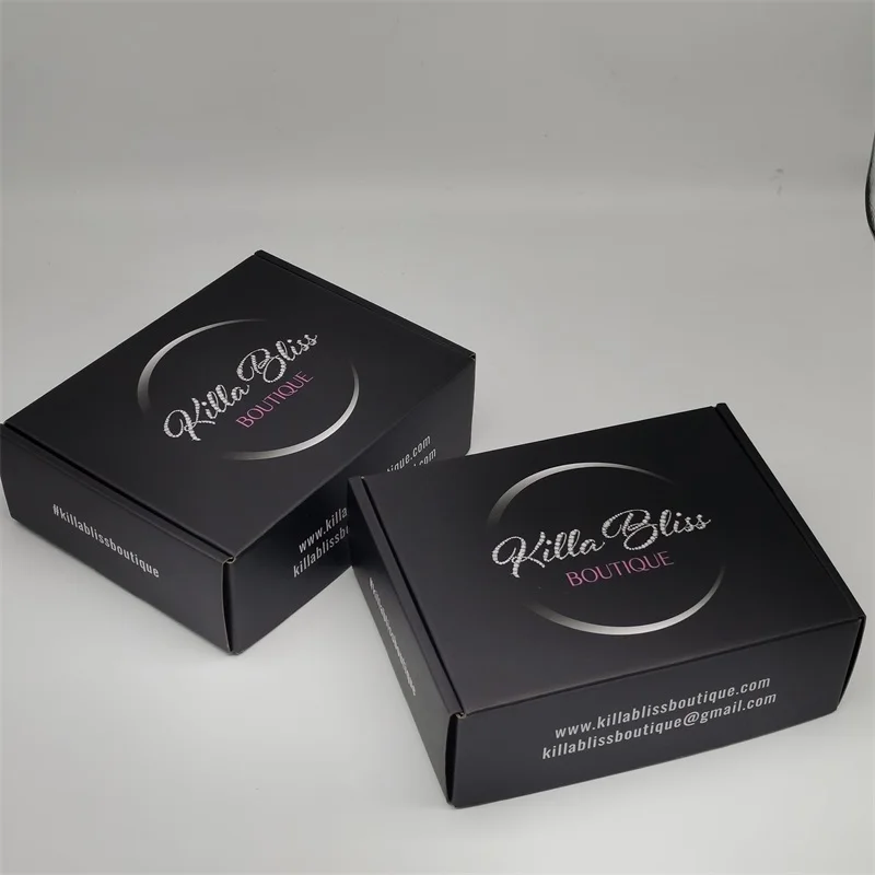  Custom Black Pink Color Private Logo Printed Corrugated Cardboard Folding Packaging Carton Paper Parcel Shipping