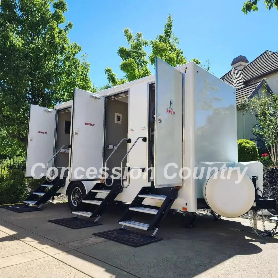 3 Station Mobile Luxury Toilet Trailer Portable Toilet Trailers Restroom Trailers