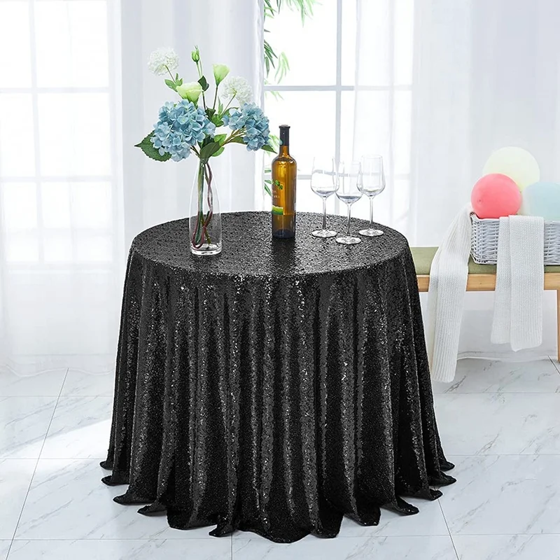 Wholesale Premium Table Cover Sparkly SEQUIN Round Tablecloth 132 inch
