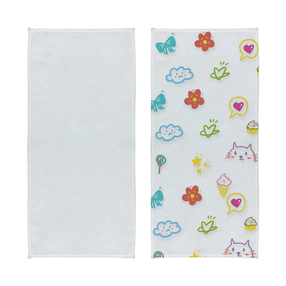 Subbank Factory Custom Printed Reusable White Polyester Microfiber Bath Towel Wholesale Sublimation Blank Bathroom Towels