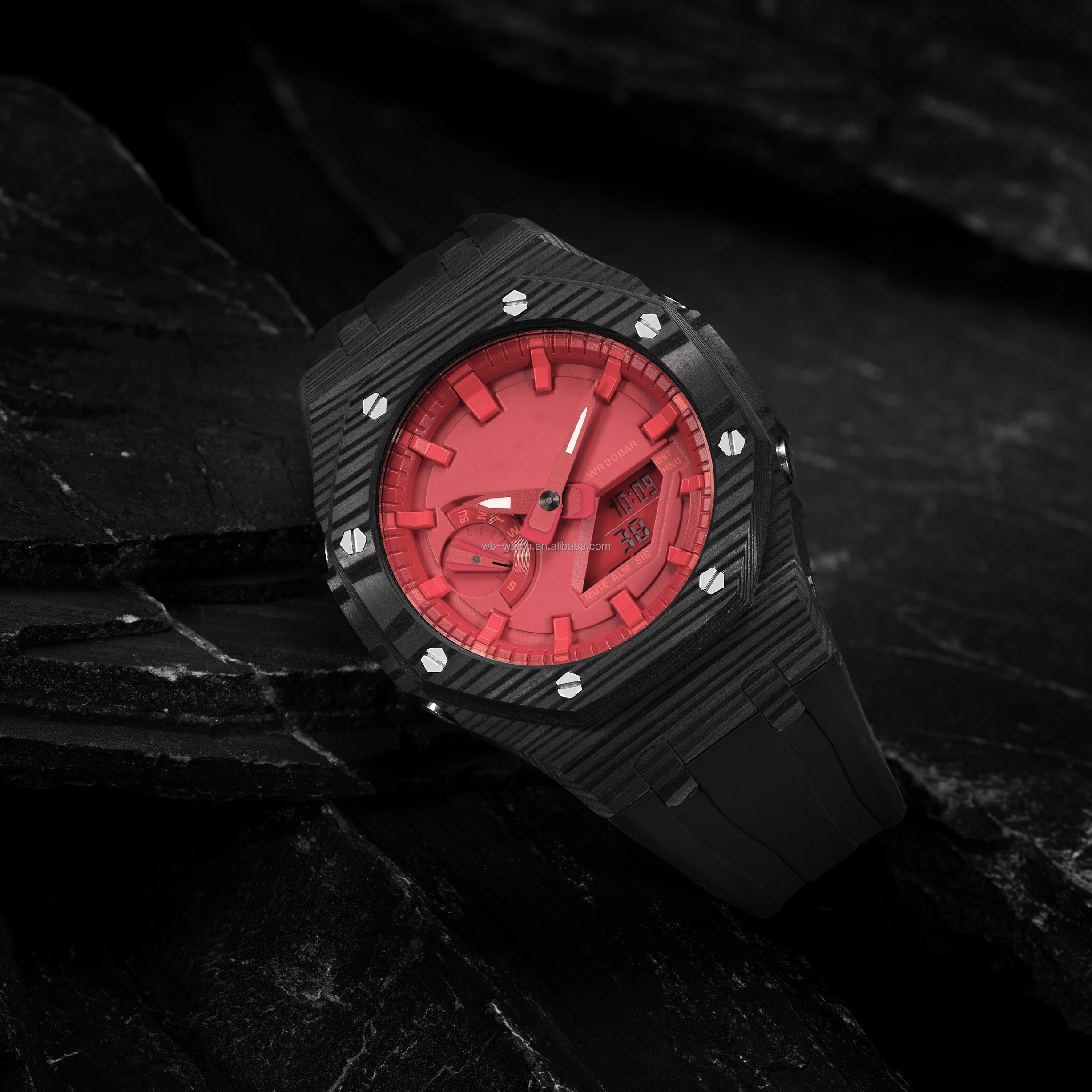 Корпус для часов из углеродного волокна с ремешком силикона Ga 2100 мода G Shock Ga2100