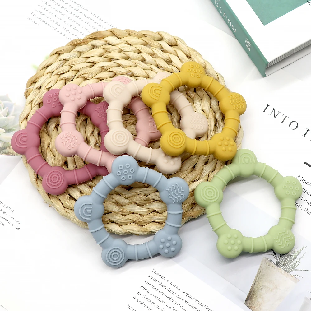Factory Newborn Baby Chew Silicone Beads Infant Teething Relief Sensory Teether Soft Plastic Fox-Shaped Child Toy Baby Teethers
