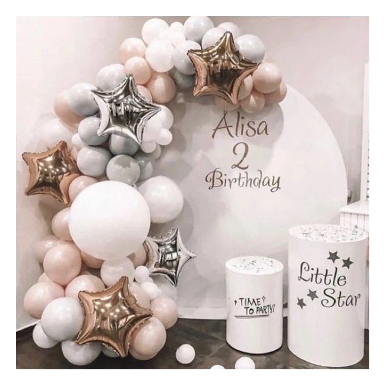 Factory Direct sale white pastel orange balloons garland arch kit for baby shower Girls