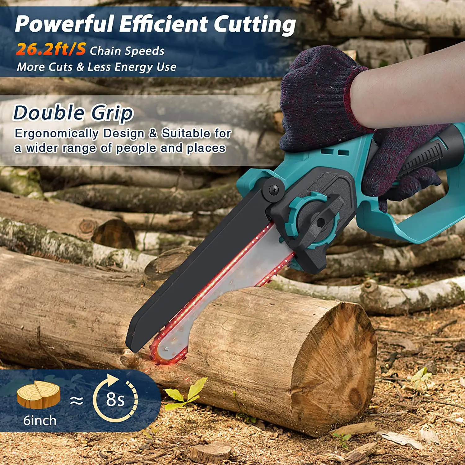 New Design Mini Portable Chainsaw Chain Parts Power China wood cutter machine Battery Chainsaw