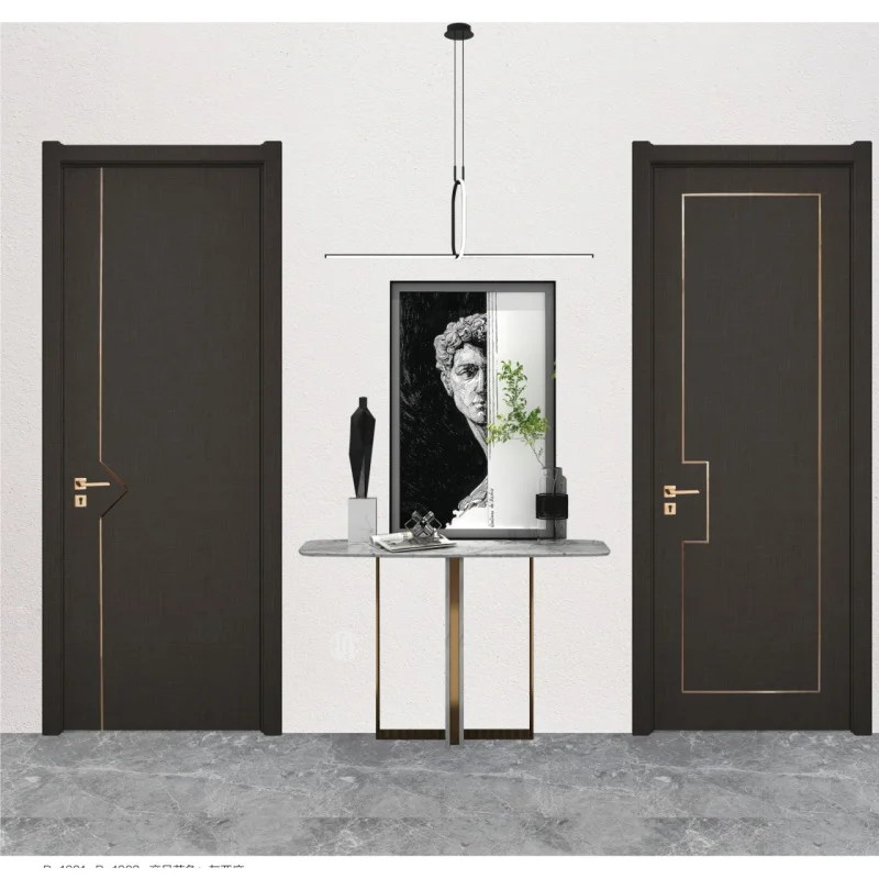 mdf interior door with smart door lock for villas
