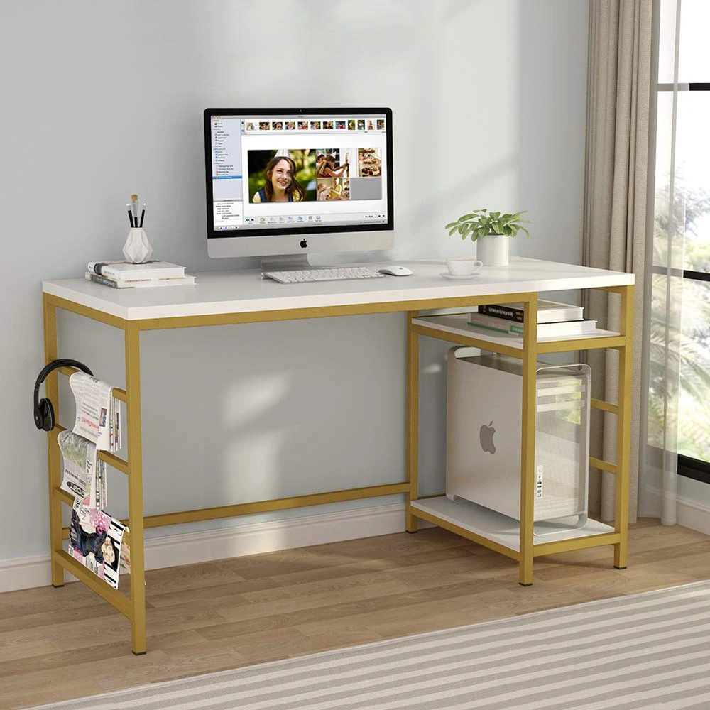 Hot Sale Metal Frame Writing Desks Office Home Working Study Table l shaped computer desk