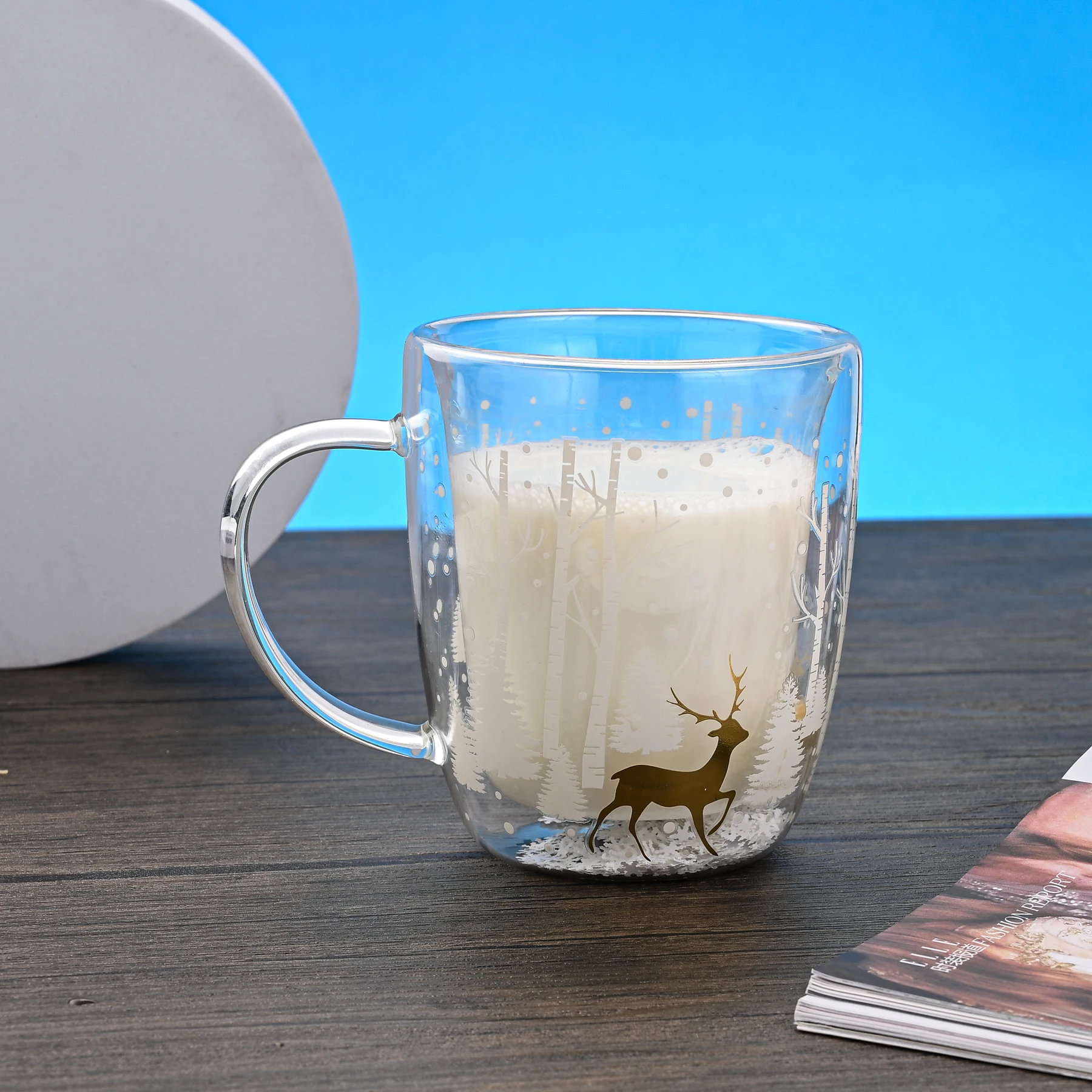 New Christmas Tree Cups Heat Resistant Double Wall Glass Cup Christmas Mug Christmas Gifts