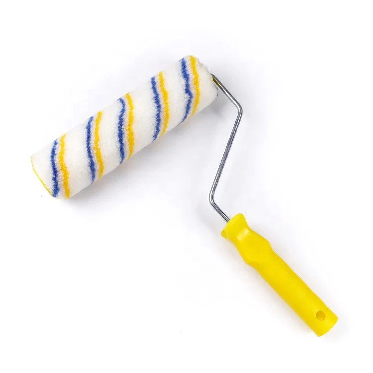 MAXMAN Hand Tool Yellow Plastic Handle Polyester Roller Brush for Paint Household Wall Roller Paint