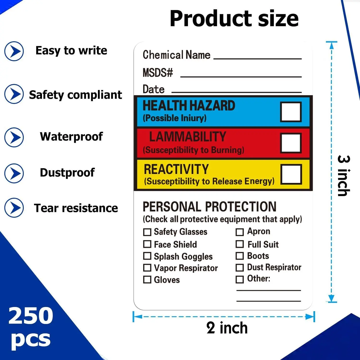 SDS Stickers/MSDS Stickers for Chemical Safty Data  Chemical Identifying and Labeling Sticker Decals