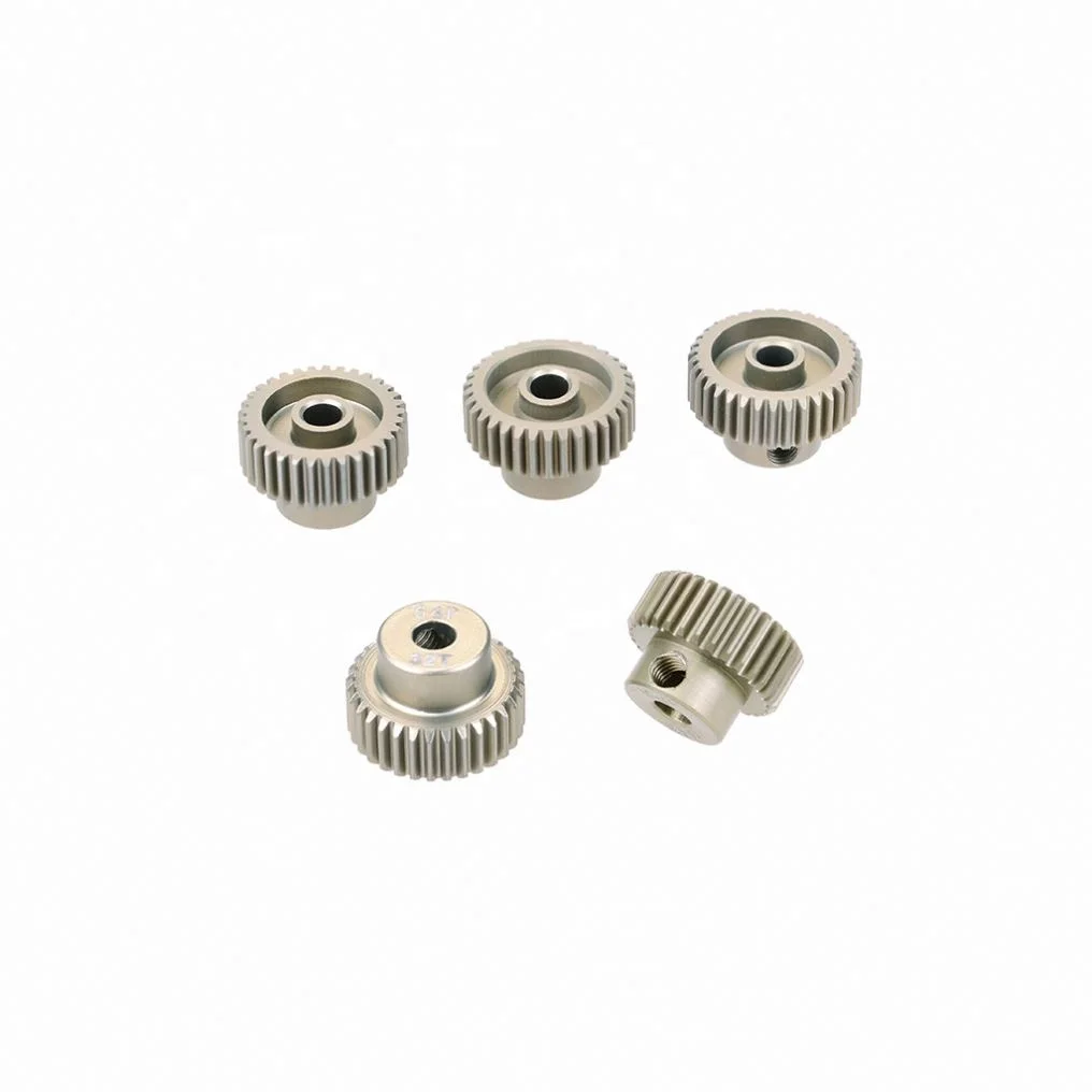 2pcs 64DP 3.175mm 21T- 25T 26T 28T 29T 30T 32T 35T 40T 41T 45T 46T-50T Aluminum Metal Pinion Motor Gear For 1/10 Rc Car Motor