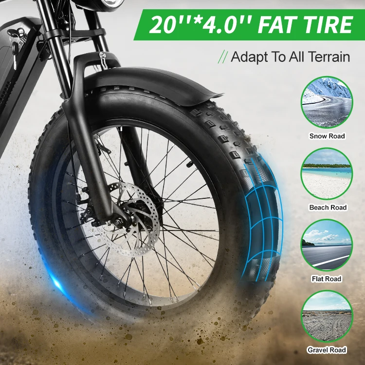 Poland Warehouse SAIBAIKE 20 inch 48V 15Ah lithium 250w 750w Motor Fat Tire Mountain City Pedal Assisted Electric Bike