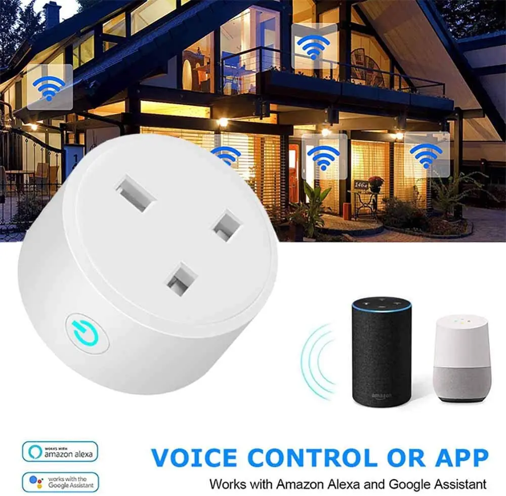 Tuya Smart Life remote control wifi power travel plug UK standard mini 3 pin smart electrical timer socket