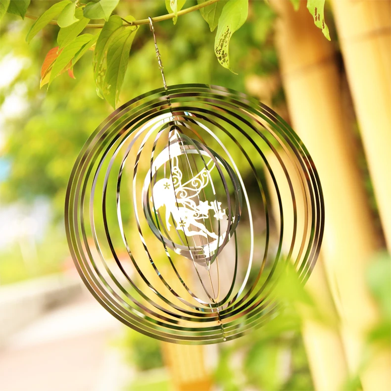 custom Unique Outdoor Wind Chimes Sublimation Spinners 3D Outdoor Garden Decorations Wind Chimes