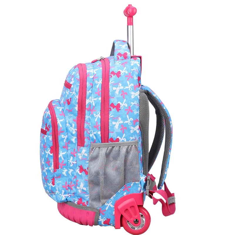 Aoking Ergonomic Design Large Capacity 18.5inch Waterproof Girl Trolley School Bag