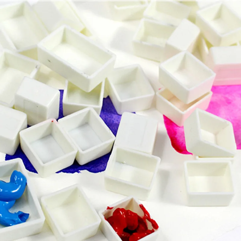 Белая пластиковая пустая художественная однотонная кастрюля с полукраской для самостоятельной покраски акварельными маслами или акриловыми красками