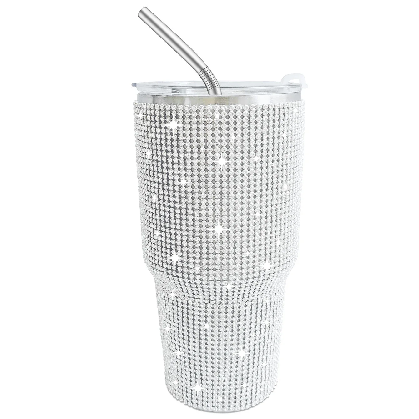 30oz 40oz Diamond Studded Car Cup Outdoor Barbie Bling Tumbler Stainless Steel Vacuum Insulated Mug Cup with Rhinestone