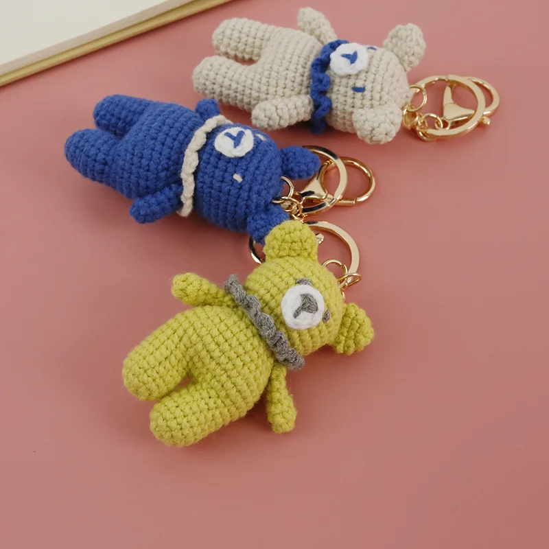 2024 popular Handmade Toy Knitted Doll Gift Crochet Toy Little Bear Baby Gifts Wool Woven Cotton Crochet Doll