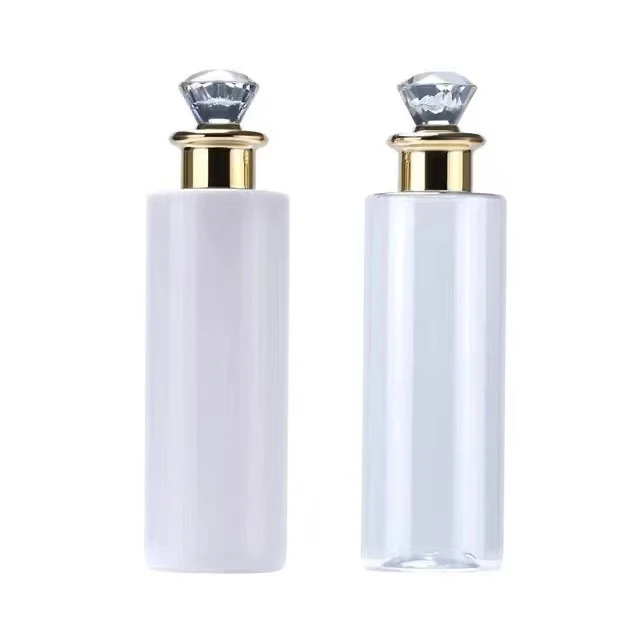 100ml 150ml 200ml 250ml bottle 300ml 400ml 500ml High-end PET white refillable makeup remover bottle Round toner plastic bottle