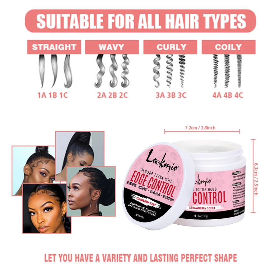 wholesale Strong Edge Control Vendors Olive Oil Super Hold Edge Control No Label and Logo Hair Gel Anti Frizz Hair Styling Wax