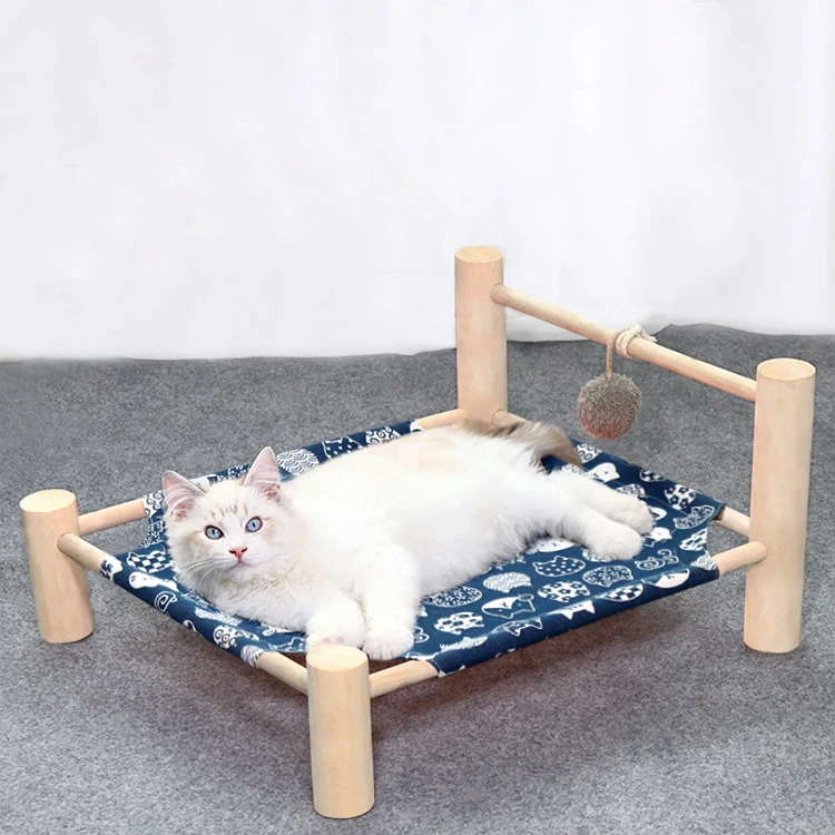 Wooden Pet Dog Solid Wood Cat Dog Kennel Four Seasons Universal Cat Bed Pet Dog Camp Bed Wooden Bed