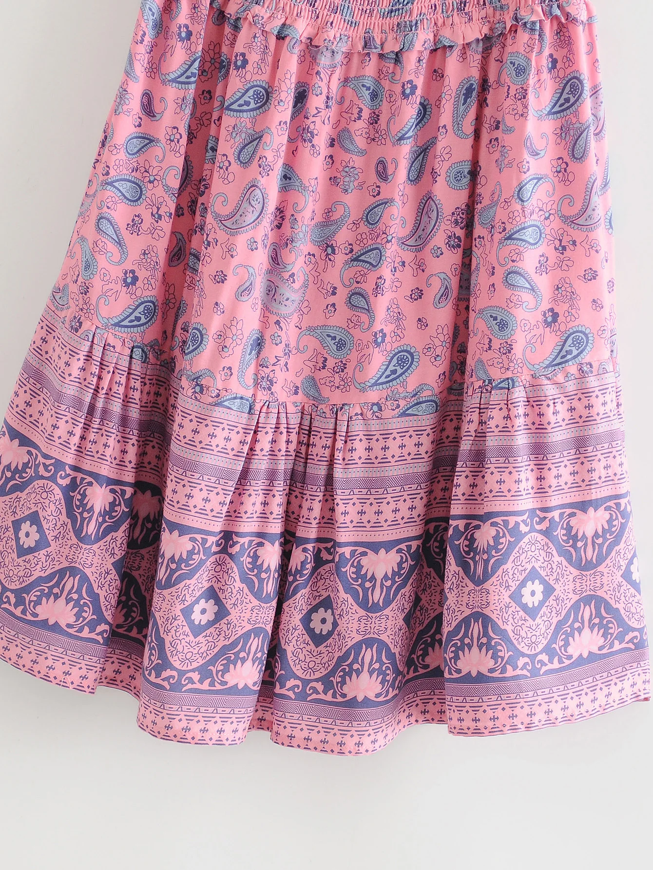 
Summer 2020 New Women Casual Dress Lady Bohemian Holiday Style Floral printed Word Shoulder Slash neck Short Sleeves Short Dress 