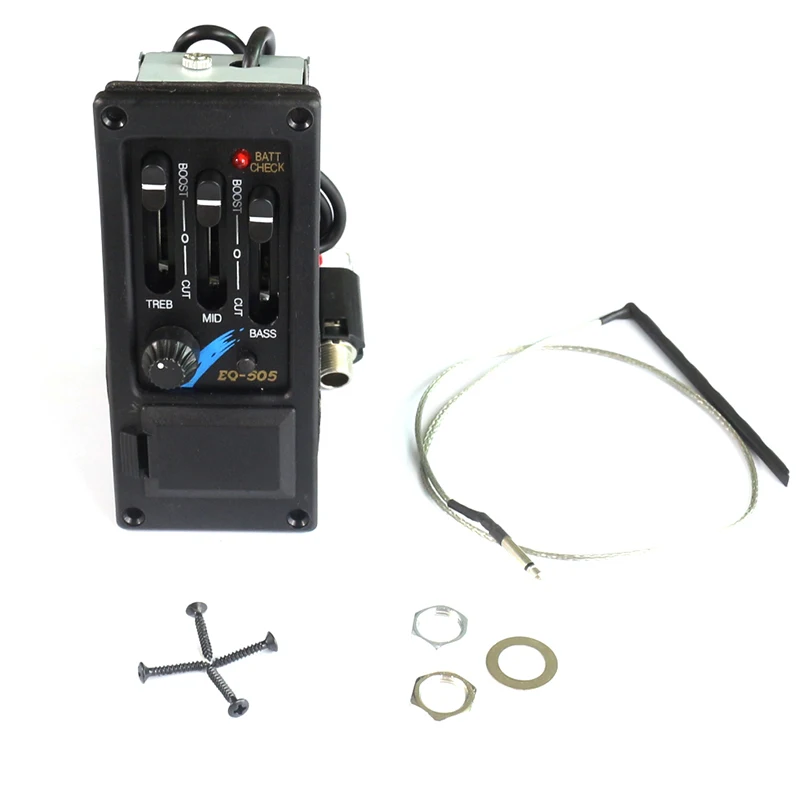 Amplifier Left Hand Pickup  3 Band Acoustic Guitar Preamp EQ-505