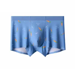 Modal Seamless Boxer Briefs Young Boys Cartoon Trunks Underwear Printing Simple Four-Corner Mens Boxer