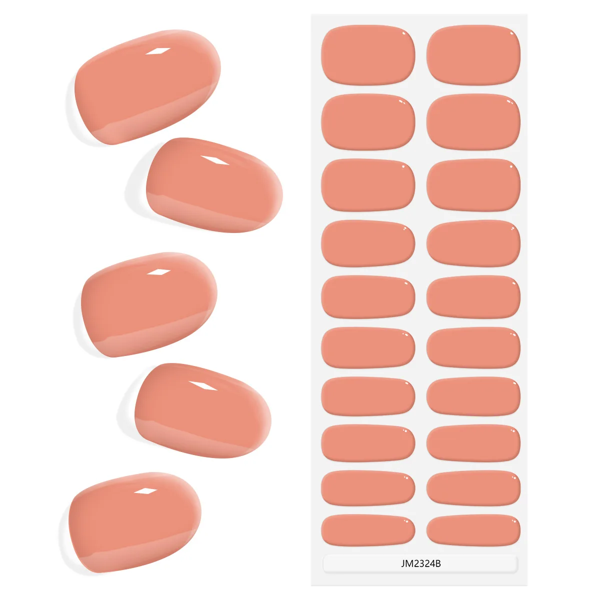 Factory High Quality Easy To Use Australian Semi Cured Gel Nail Strips Glossy Long Lasting Nail Polish Sticker