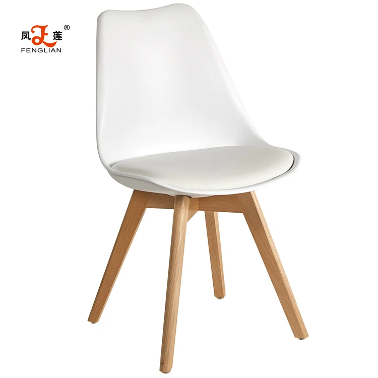 FL1 Modern dining Chairs Tulip Seat Polypropylene Indoor Restaurant Cafe Plastic Chair With Cushion