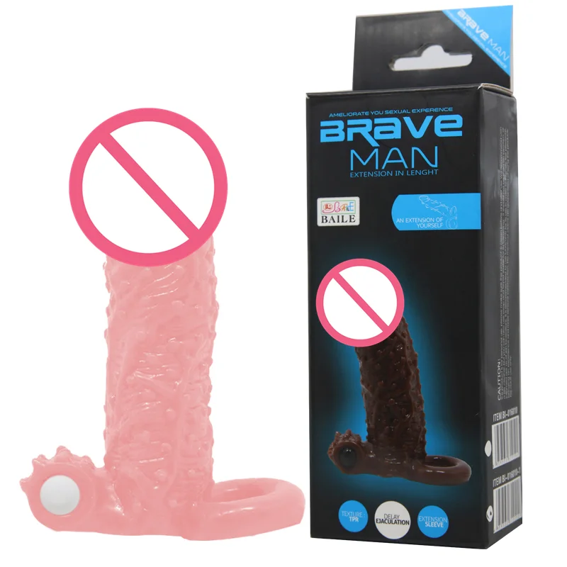 The Newest Product Soft Performance Penis Sleeve Vibrating Realistic Penis Extension Extender Cock Sleeve