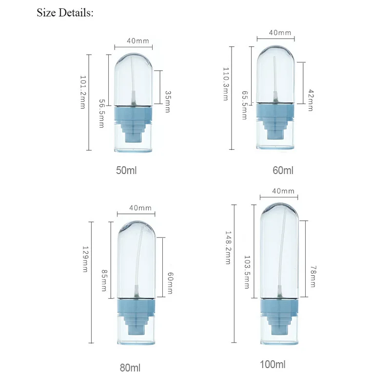 Blue Facial Cleanser Pump Covers Bottle Skin Care Container Hand Sanitizer Spray Empty Plastic Upside Down Pump Bottle Gel