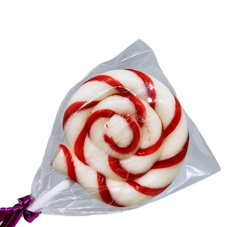 SWEETS CIRCLE RED AND WHITE LOLLIPOPS JELLY STICK CANDY