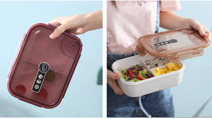 Microwaveable plastic preservation box Japanese-style sealed multi-compartment Portable student  lunch box