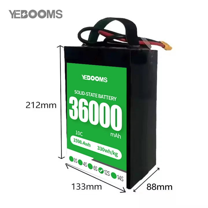 36000mAh  12S 44.4V 10C Drones Battery  High Power for Quadcopter Helicopter Drone battery Pack