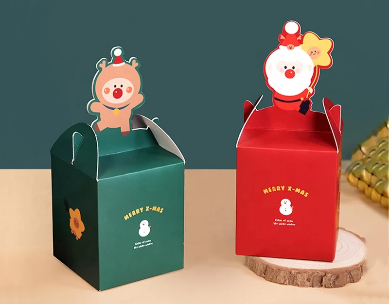 Christmas Sweet Candy Chocolate Paper Box Packaging Christmas Stocking Treat Gift Box For Party Decor