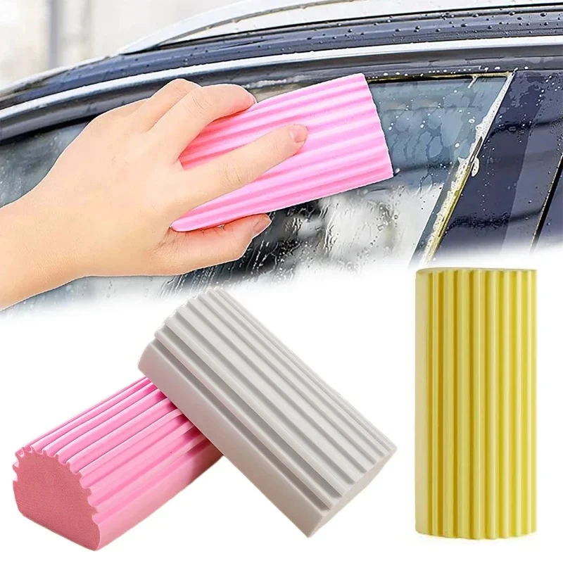 Grey Car Damp Clean Duster Sponges Reusable Eraser Brush Blinds kitchen Window Sponge Duster Cleaning Tools Auto Accessories