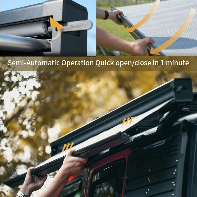 Wareda 2.5*2.5m car roof side 4x4 4wd fast open sun shade retractable vehicle side awning for car