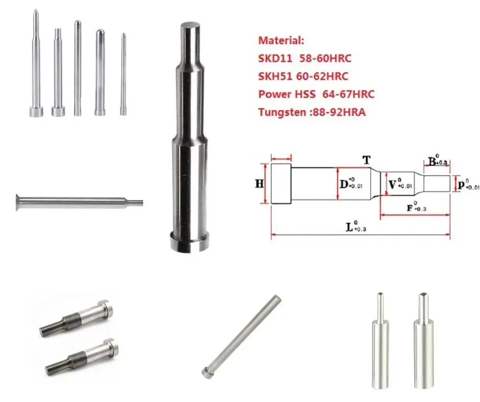 factory customized punch pin ejector pin andsleeve guide  plastic bushing