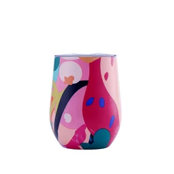 Custom Logo 10oz Double Wall Stainless Steel Blanks Sublimation Wine And Coffee Insulated Tumbler With Straw